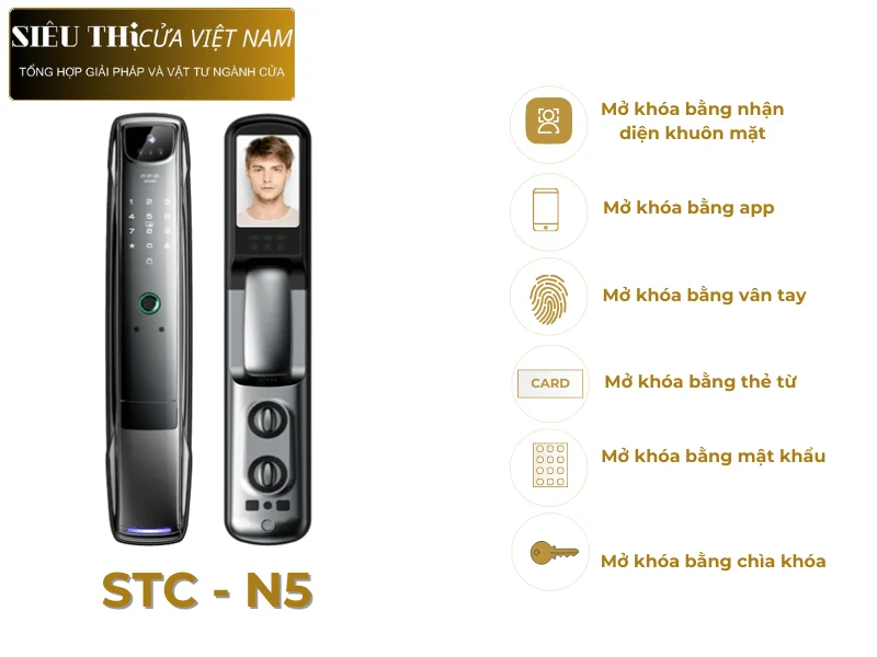 Khóa điện tử thông minh nhận diện khuôn mặt STC -N5