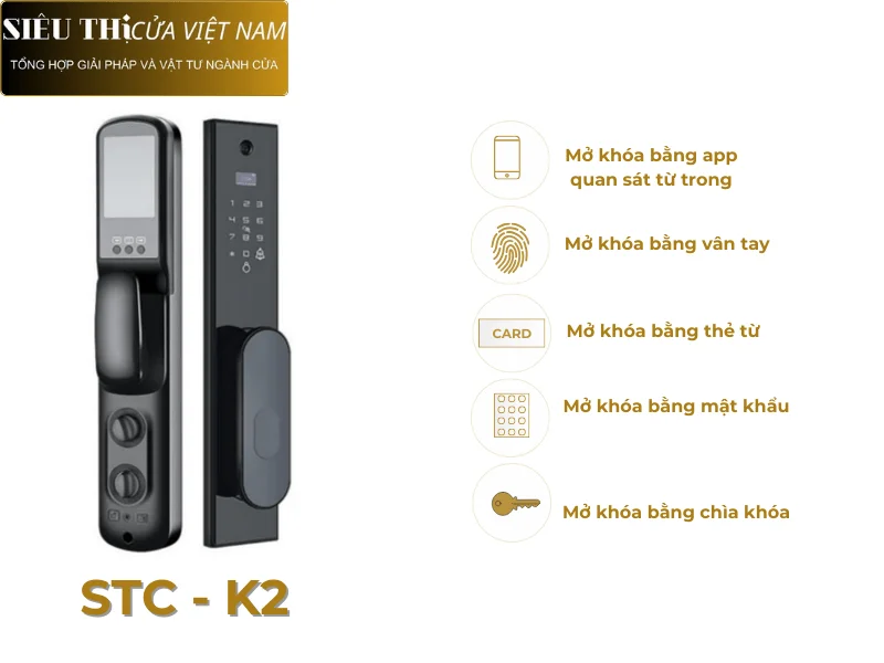 Khóa điện tử vân tay mắt thần STC -K2