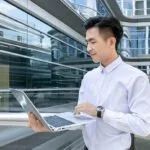 pngtree business afternoon business male office hand with laptop computer photography map image 818149