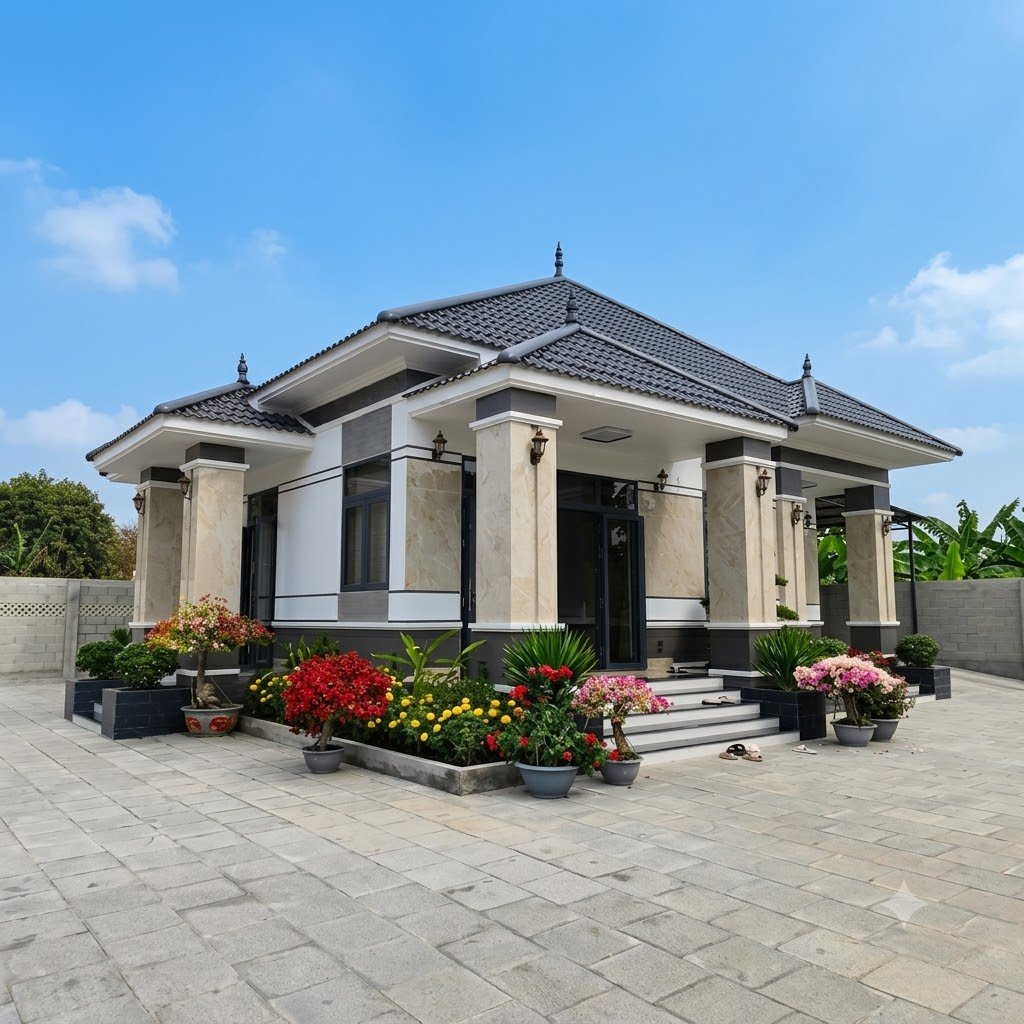 Thiết Kế Thi Công Nhà Mái Nhật Tại Cái Nước, Cà Mau